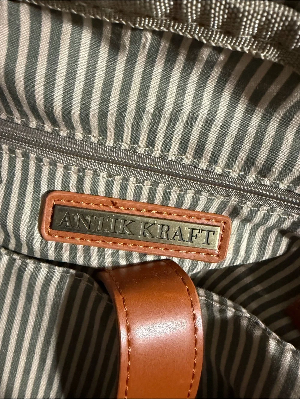 NWOT Antik Kraft backpack satchel bag purse neutral canvas versatile